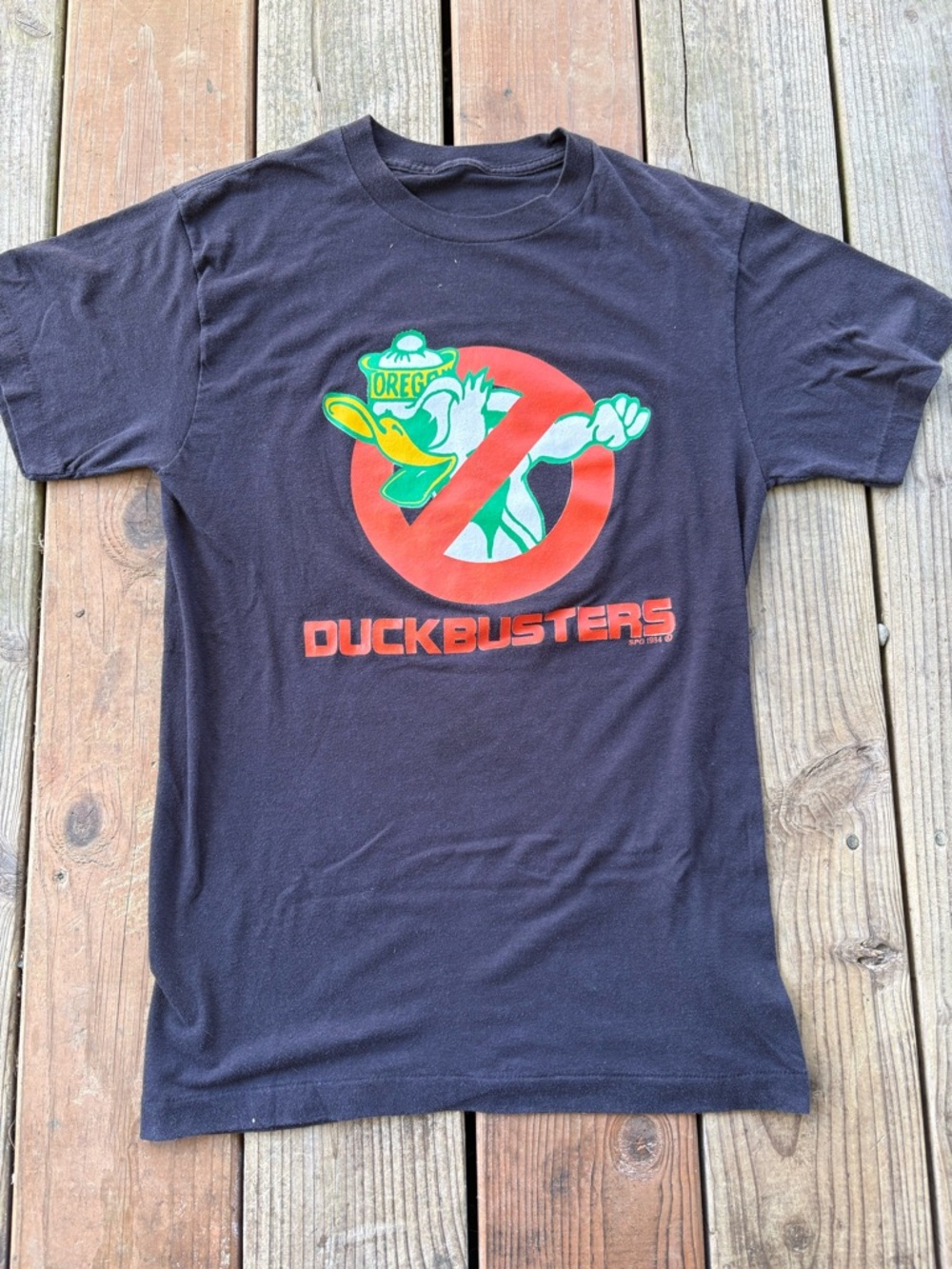 Vintage 80s Oregon Ducks Ghostbusters Parody Ain’t Afraid Of No Duck T Shirt S